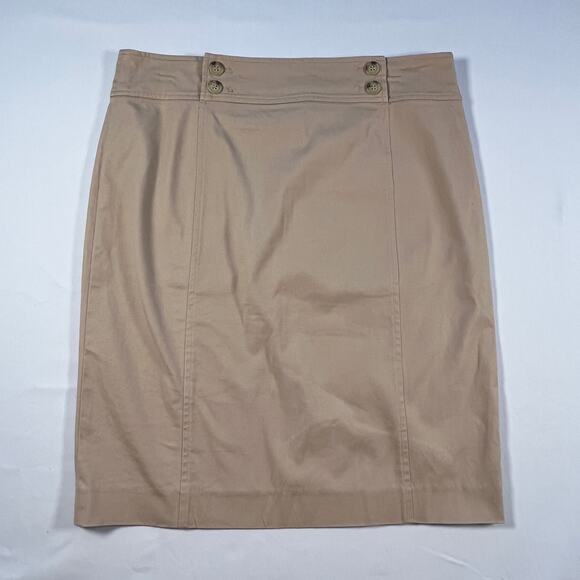 Lauren Ralph Lauren Khaki Tan Pencil Skirt Preppy Normcore | Women's 8 - Picture 1 of 7